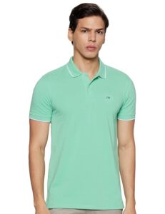 Peter England Men's Snug Fit Solid Polo T-Shirt with Coloured Collar Tipping| Cotton Rich| Premium Pique Weave